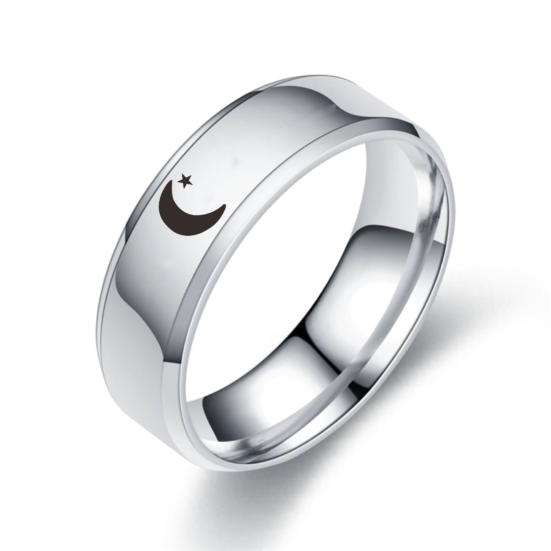 Celestial Sun and Moon Engraved Band Ring
