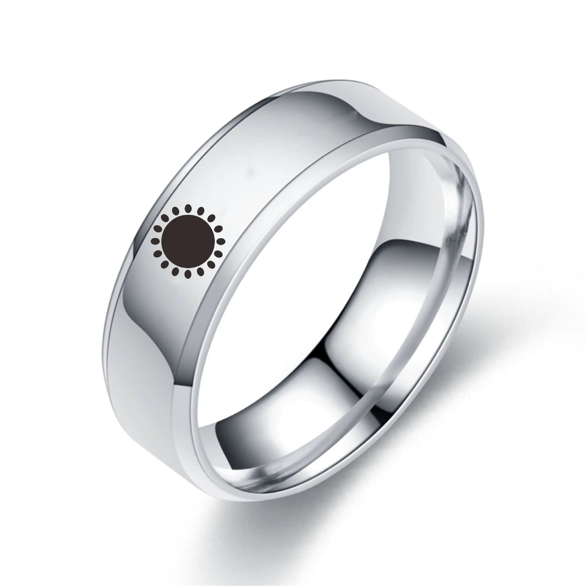 Celestial Sun and Moon Engraved Band Ring